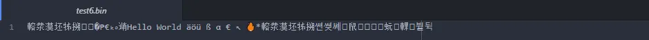Display of file contents with character encoding UTF-16 big-endian