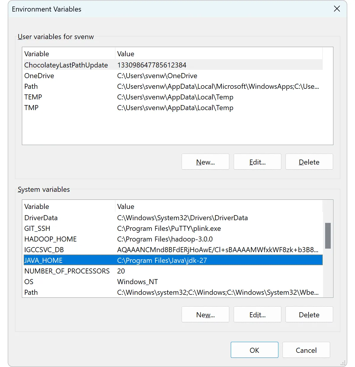Windows Umgebungsvariablen Java 27