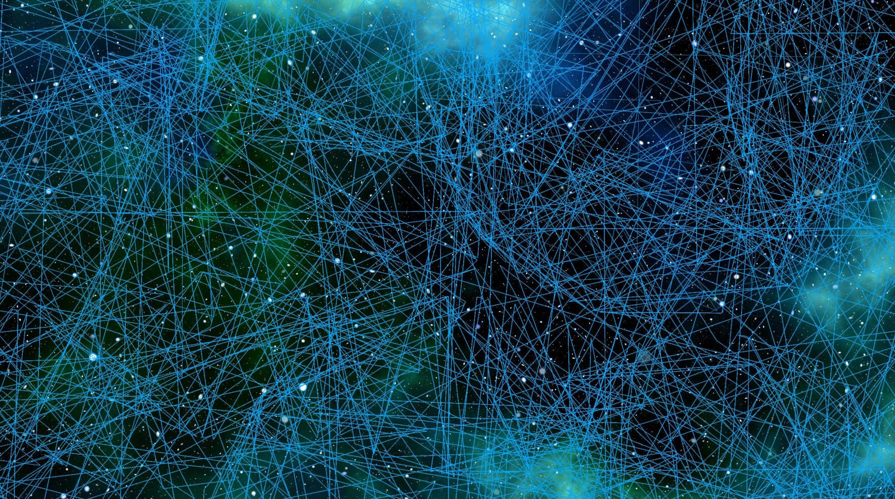 Dense blue mesh of lines and nodes