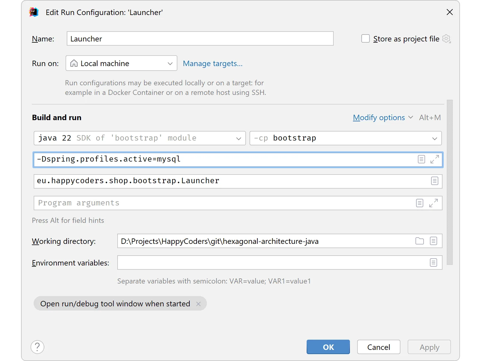 intellij vm options step2