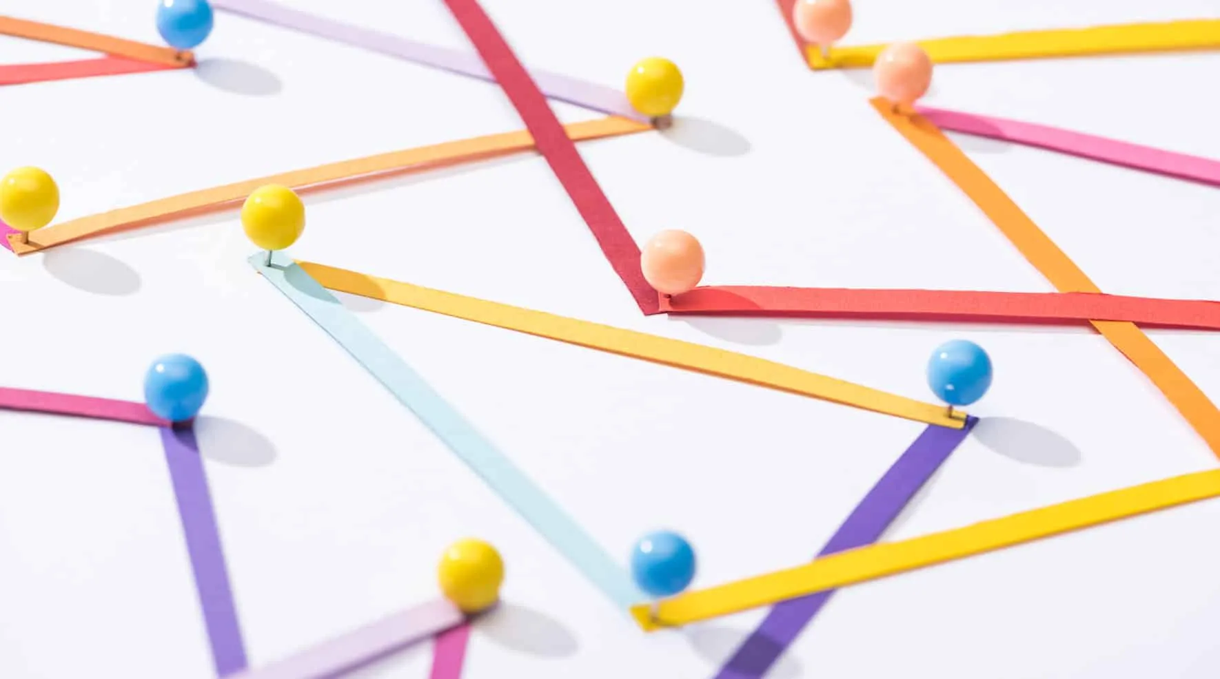 Colorful sticks and balls connected into a network