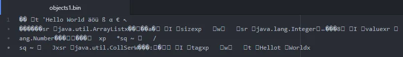 File written by ObjectOutputStream
