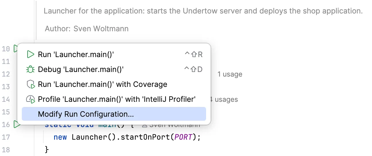 Starting the Ports and Adapters application – changing the configuration