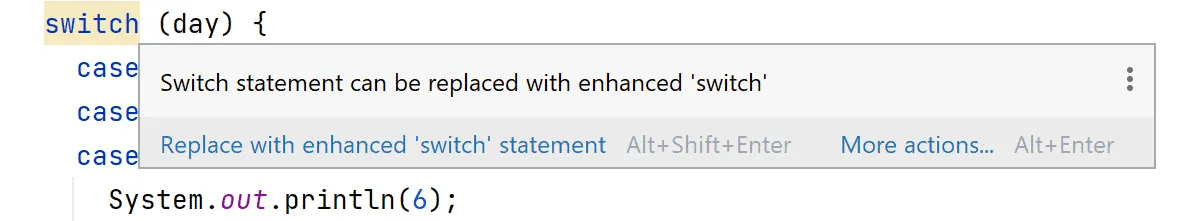 Automatische Ersetzung von „switch“ Statements