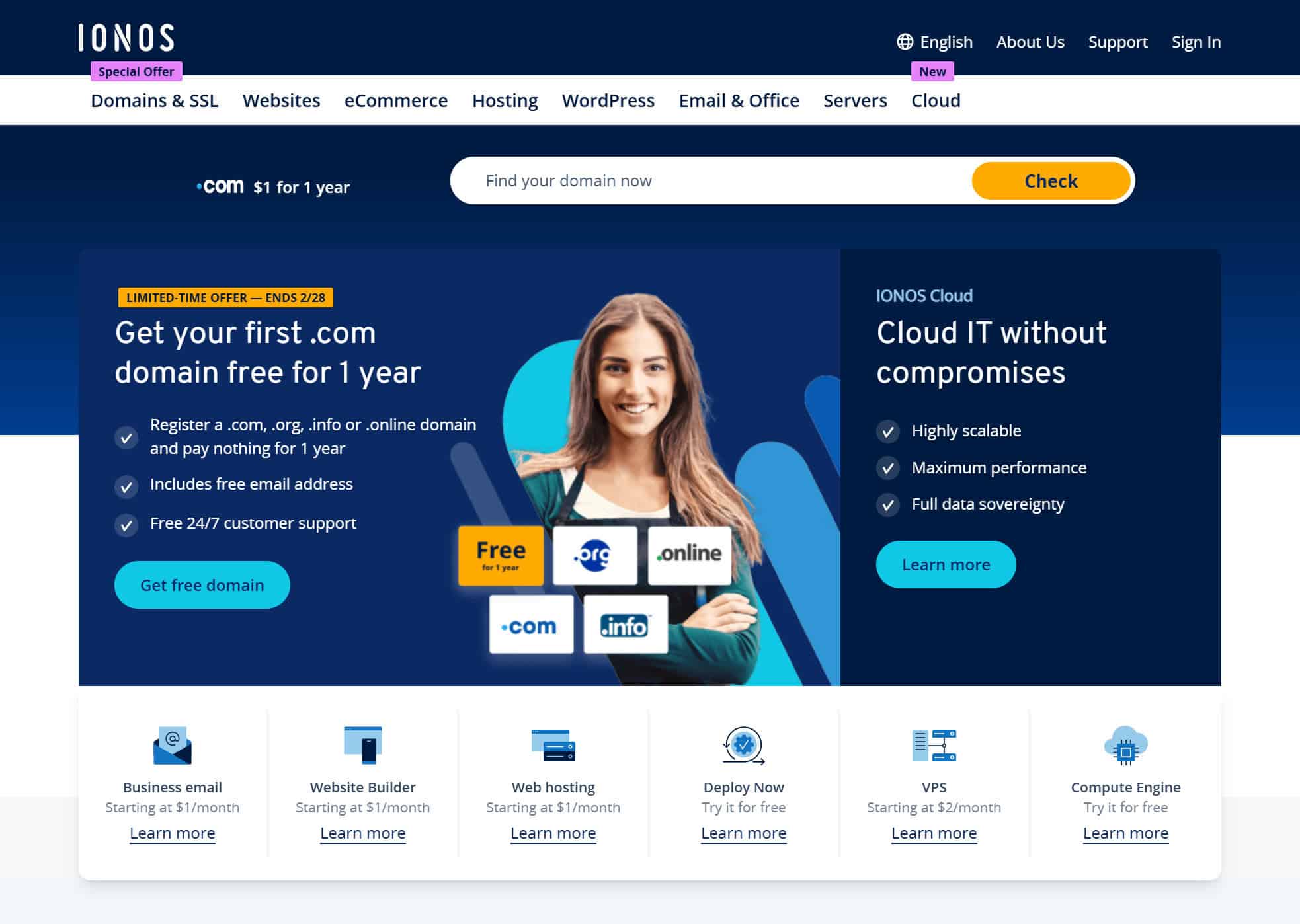IONOS Startseite 2020 – Backend-Entwicklung durch Sven Woltmann