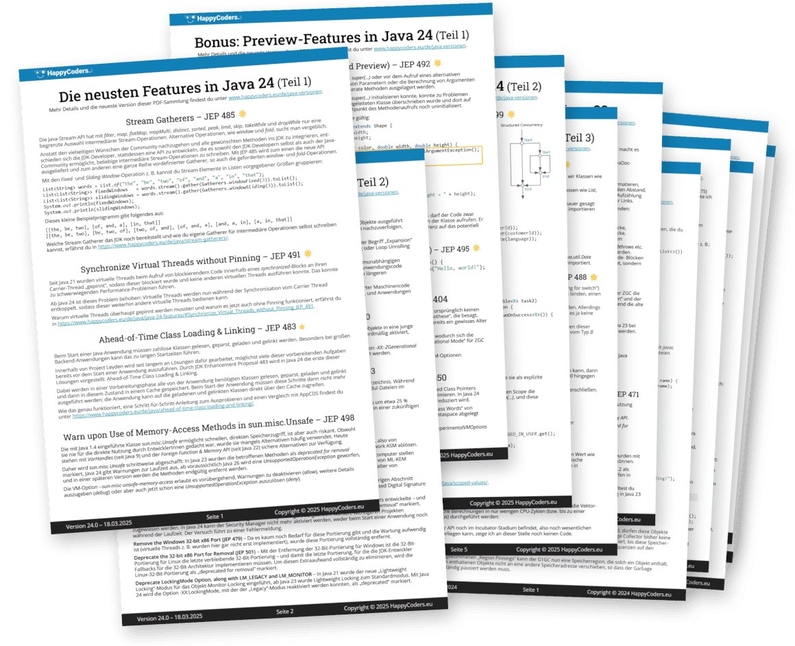 Java Versionen Cheat Sheet deutsch