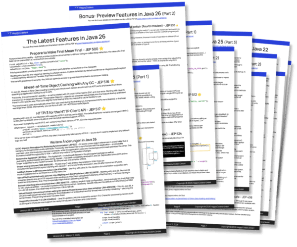 Java Versions Cheat Sheet – PDF Download (up to Java 26)